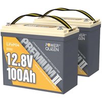 Power Queen 12V 100Ah Mini Batterie Lithium LiFePO4 Akuu, Kleiner & Leichter Lithium Batterie mit 100A BMS und Klasse A Zellen, 1280W Energie, 15000 von POWER QUEEN
