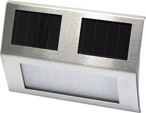 POWERplus Goldfinch Solar 2 LED Gartenleuchte solarbetriebenes Licht Edelstahl von POWER plus