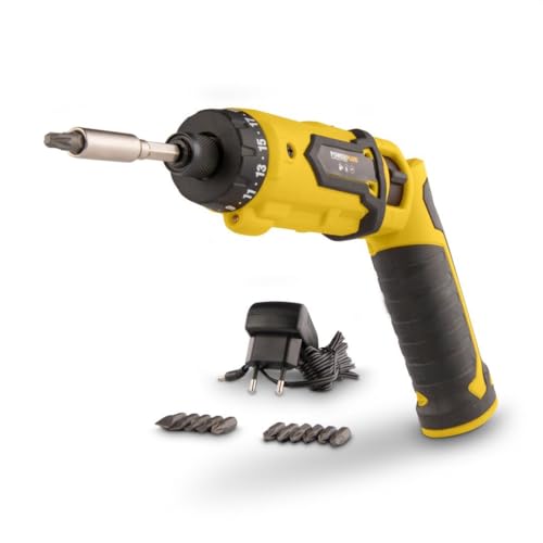 POWER plus Akkuschrauber POWX00410-4V Li-Ion elektrischer Schraubendreher mit 4 Nm, Akku Schrauber mit magnetischem Bithalter Typ HEX - Elektro Schraubenzieher - Electric Screwdriver von POWERPLUS