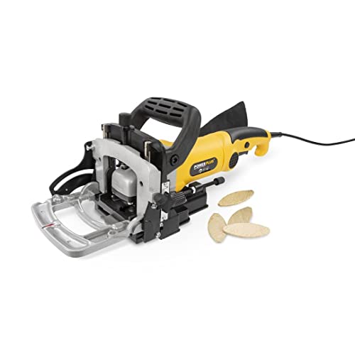 Varo PowerPlus POWX1310 Flachdübelfräse 900 Watt Schattenfügenfräse 100mm Fräsblatt, max. 19mm Frästiefe von POWER plus