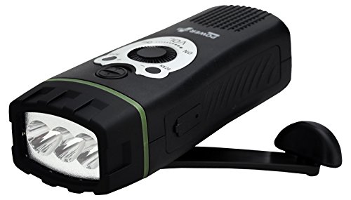 POWERplus Wolf Dynamo 3 LED Taschenlampe mit FM Scan Radio Kurbel Leucht Schwarz von POWER plus