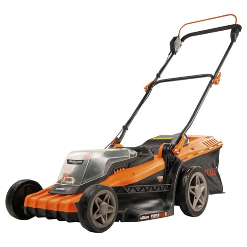 POWER plus Dual Power Akku-Rasenmäher POWDPG75610-40 V, 420 mm Ø Rasenmäher, ohne Batterie und Ladegerät, mit Grasaufnahme und Heckauswurf von POWERPLUS
