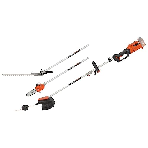 POWER plus Dual Power Batteriebetriebenes Garten-Multitool POWDPG7553-40V 4-in-1 Gartengerät, Heckenschere, Rasentrimmer, Kettensäge und Freischneider mit Akku, ohne Batterie und Ladegerät von POWERPLUS