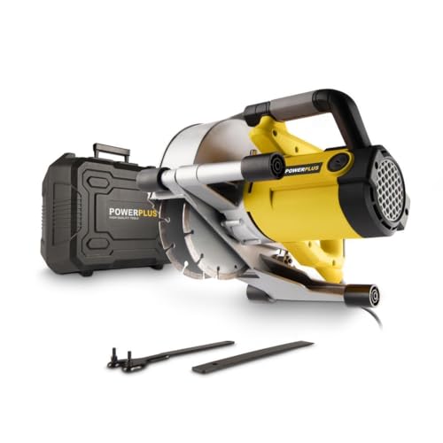 POWER plus Mauernutfräse POWX0650 - Profi Schlitzfräse mit 1800 Watt und Sägeblätter mit 150 mm Durchmesser, Professionelles Werkzeug mit einer Schnittleistung bis 45 mm von POWERPLUS