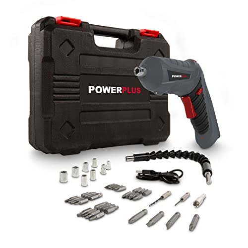 Powerplus Akkuschrauber POWE00020 - Akku-Schraubendreher, maximales Drehmoment von 3 Nm, USB-Kabel, Zubehör und Tasche inbegriffen - Akku Schrauber - Elektrischer Schraubenzieher von POWERPLUS