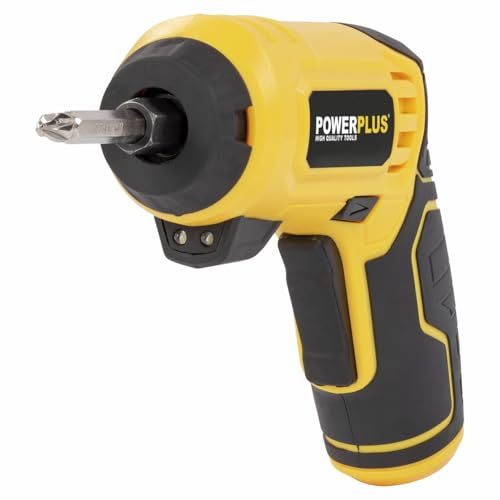 Powerplus Akkuschrauber POWX00408-4 in 1 Akku Schraubendreher, 5,5 Nm Drehmoment, Akku Schrauber mit magnetischem Bithalter Typ HEX, Elektro Schraubenzieher ohne Lithium-Ionen-Batterie von POWERPLUS