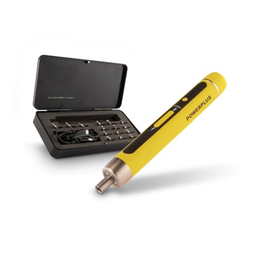Powerplus Akkuschrauber POWX00416 - Leichter, kompakter 4V Akku Schraubendreher mit LED-Beleuchtung und USB-Ladegerät - Akku Schrauber Schraubenzieher von POWERPLUS