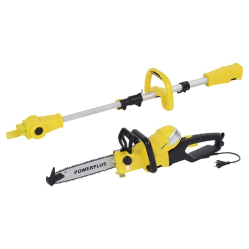 POWER plus elektrische Teleskop-Kettensäge 900W POWXG1032 2 in 1 elektrische Säge mit 300 mm Schwert, automatischer Kettenschmierung, Gartengeräte für einfache & anspruchsvolle Gartenarbeit von POWERPLUS