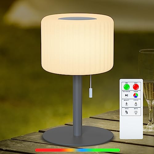 POWERBEAUTY Tischlampe Kabellos Outdoor Dimmbar Tragbare LED Akku Tischlampe Outdoor RGB Akku Tischleuchte IP44 Wasserdicht led tischleuchte Restaurant Hotel Garten Balkon Camping Schlafzimmer von POWERBEAUTY