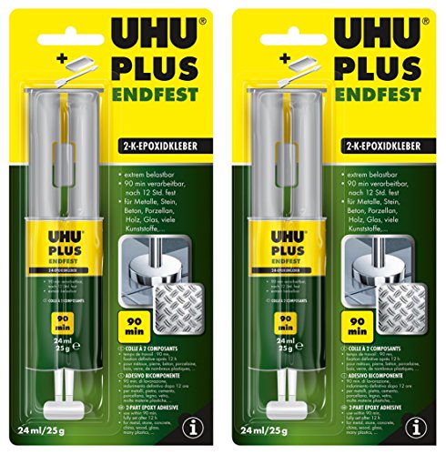 2 x UHU PLUS endfest 2-K-Epoxidkleber 25g für höchste Belastungen von POWERHAUS24