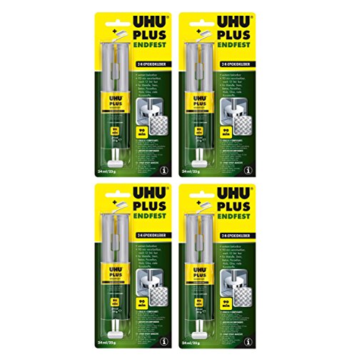 4 x UHU PLUS endfest 2-K-Epoxidkleber 4 x 25g für höchste Belastungen von POWERHAUS24