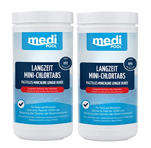Chlortabletten organisch - 20g - 2KG - langsam löslich - Aktivchlor Mind. 90% - mit POWERHAUS24 Pflegefibel von POWERHAUS24