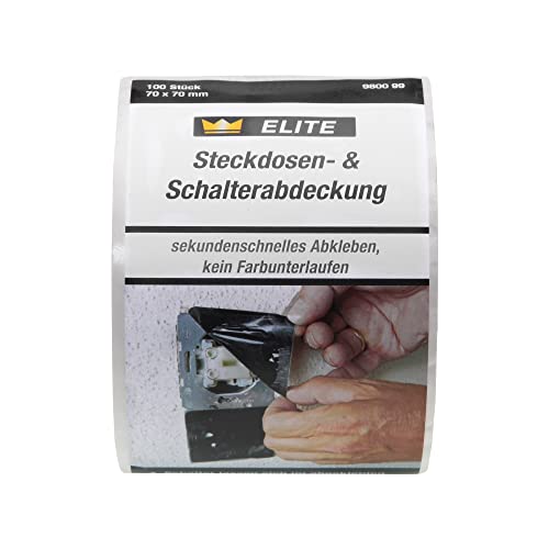 ELITE Steckdosen- & Schalterabdeckung 1 Rolle mit 100 Stück 70 x 70 mm von POWERHAUS24