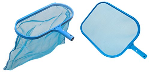 POWERHAUS24® universelles 2 in 1 Pool Kescher-Set mit Laub- / Oberflächenkescher und Bodenkescher zum Aufstecken auf eine gängige Teleskopstange mit Ø 3 cm von POWERHAUS24
