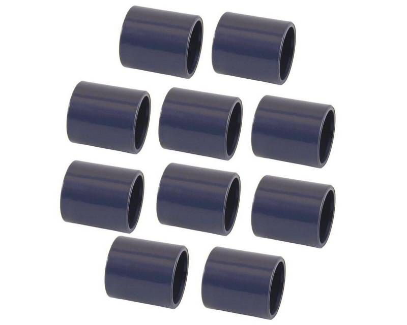 POWERHAUS24 Anschlussstück 10er PVC doppelte Klebemuffe D 50 mm von POWERHAUS24