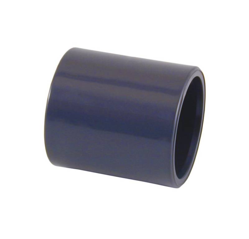 POWERHAUS24 Anschlussstück PVC doppelte Klebemuffe D 50 mm von POWERHAUS24