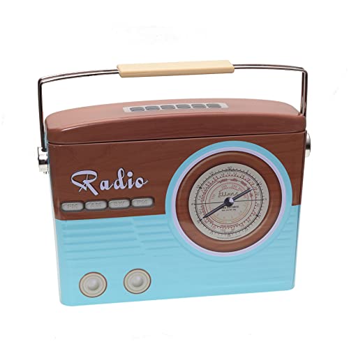 POWERHAUS24 nostalgische Retro Blechdose Radio, Geschenk, Aufbewahrung, Spielzeug, Deko, ohne scharfe Kanten, lebensmittelecht, ca. 21 cm x 16 cm, 2 Rezepte inklusive von POWERHAUS24