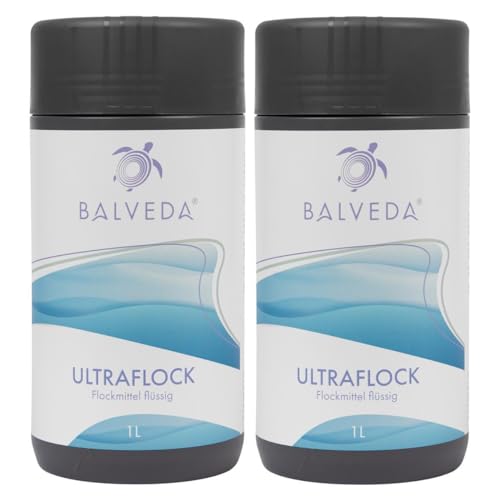 POWERHAUS24 BALVEDA ULTRAFLOCK Flockmittel flüssig 2X 1 L, effektiv gegen Trübungen, für Pools mit Sandfilteranlagen von POWERHAUS24