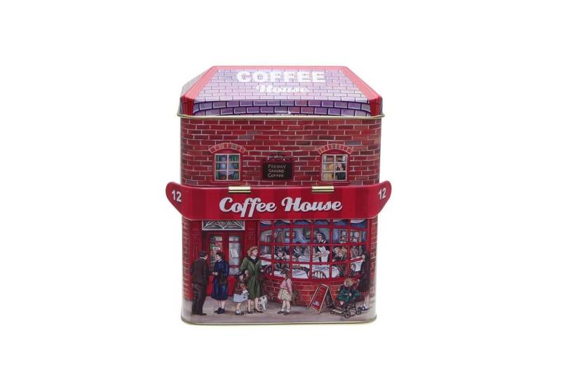 POWERHAUS24 Keksdose Blechdose Coffee House No. 12 12 x 13,5 cm, Blech, (Spar-Set) von POWERHAUS24