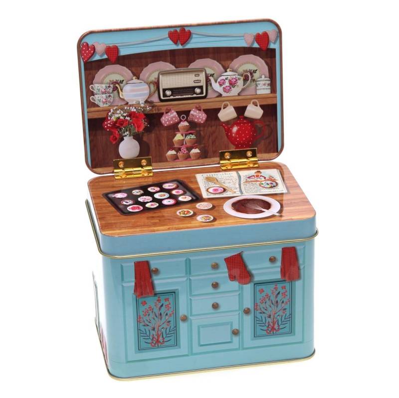 POWERHAUS24 Keksdose Blechdose Cupcake Backstube 14 cm x 11 cm x 10 cm, Blech, (Spar-Set) von POWERHAUS24