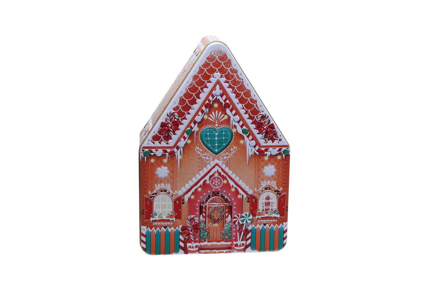 POWERHAUS24 Keksdose Blechdose Lebkuchen Haus 22,5 x 15,5 cm, Blech, (Spar-Set) von POWERHAUS24