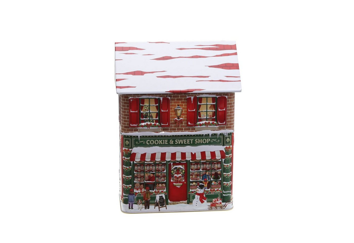 POWERHAUS24 Keksdose Blechdose Sweetshop 20,5 x 14 cm & Backrezept, Blech, (Spar-Set) von POWERHAUS24