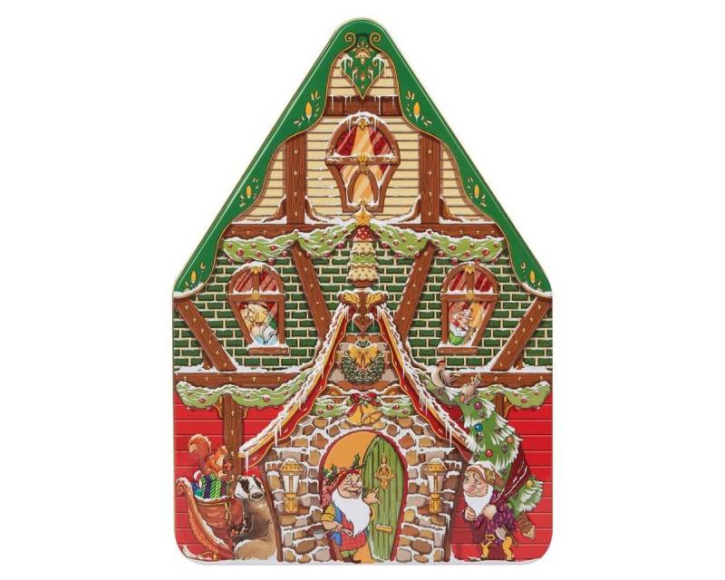 POWERHAUS24 Keksdose Blechdose winterliche Zwergenhütte 22,5 x 15,5 cm, Hochwertiges Blech, (Kein Set) von POWERHAUS24