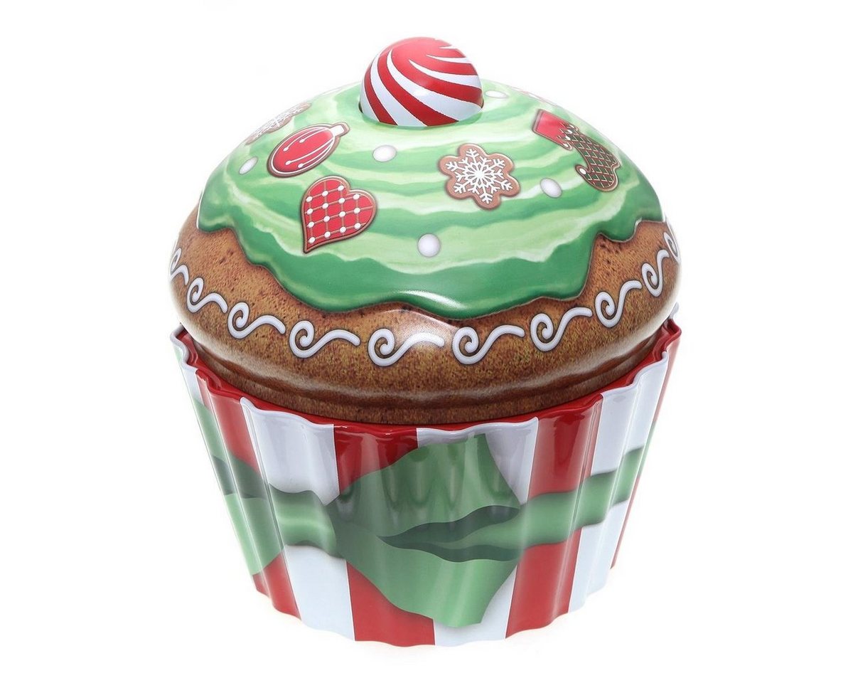 POWERHAUS24 Keksdose Cup Cake Blechdose Merry Christmas, Blech, (Spar-Set) von POWERHAUS24