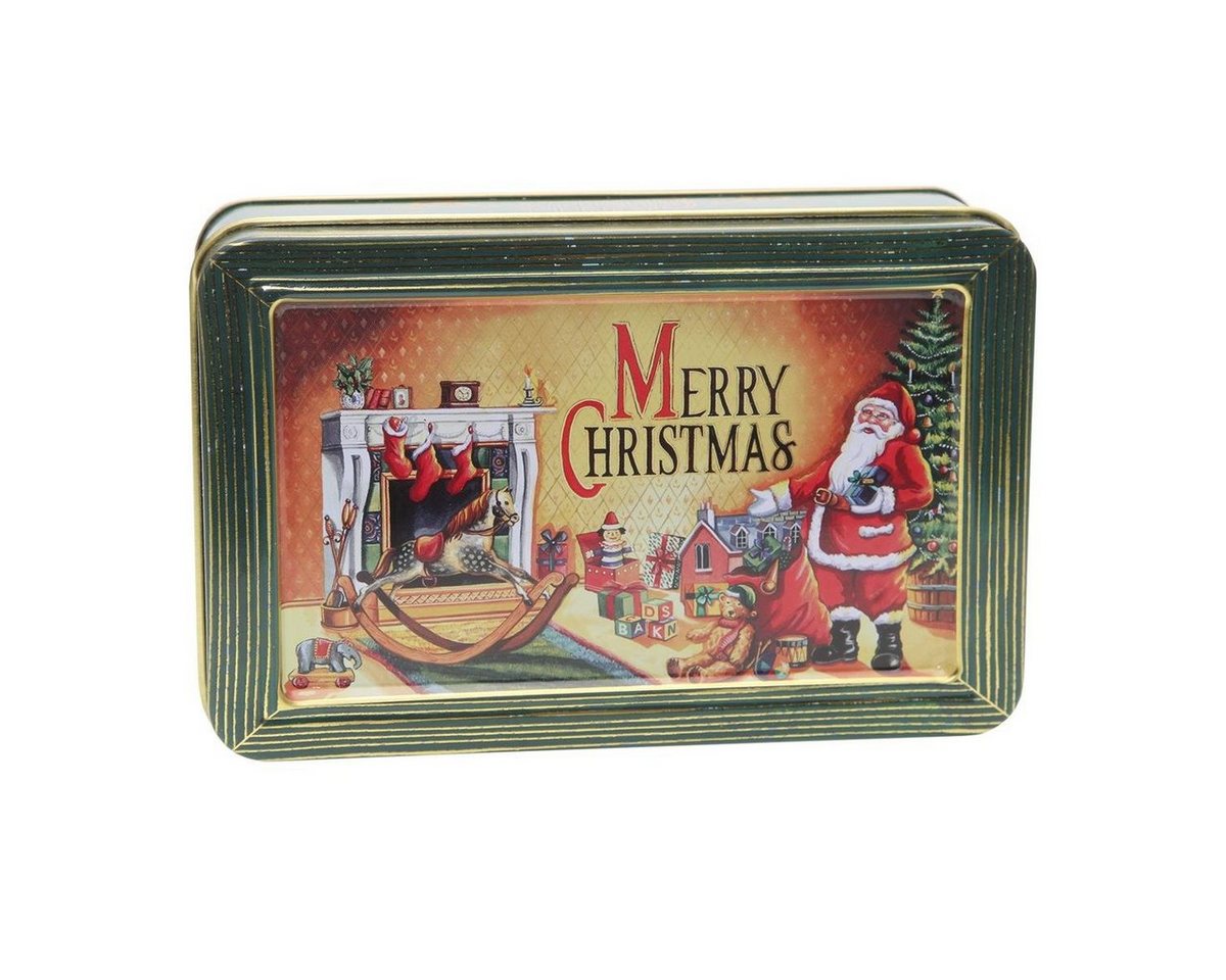 POWERHAUS24 Keksdose Mini-Blechdose Merry Christmas 13,5 x 8,5 cm, Blech, (Spar-Set) von POWERHAUS24