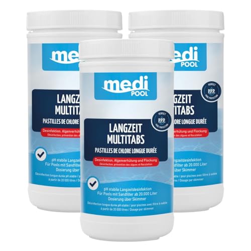 POWERHAUS24 Multi Chlortabletten 5in1 organisch - 200g - 3KG - langsam löslich - Aktivchlor Mind. 90% Pflegefibel von POWERHAUS24