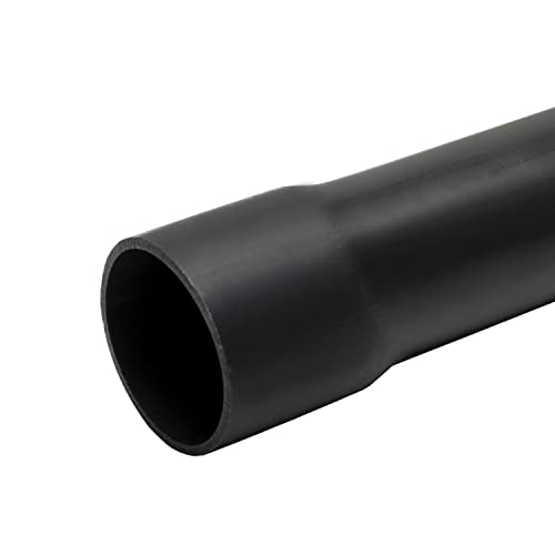 POWERHAUS24 PVC Rohrleitung Länge: 1 m D 50 mm mit Muffe für 50 mm Rohr, zum Verkleben, PN10 nach EN1633, EN1452, ohne Weichmacher von POWERHAUS24