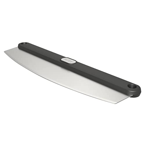 POWERHAUS24 Pizza-Wiegeschneider/Wiege-Messer, auch für Flammkuchen, XL-Größe, Profiqualität, aus hochwertigem Edelstahl, in schöner Kartonverpackung von POWERHAUS24