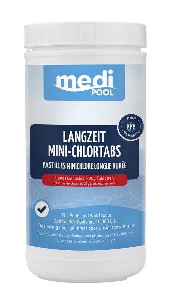 POWERHAUS24 Poolpflege mediPOOL Langzeit MiniChlorTabs 1 kg, Tabs je 20g, (Spar-Set) von POWERHAUS24