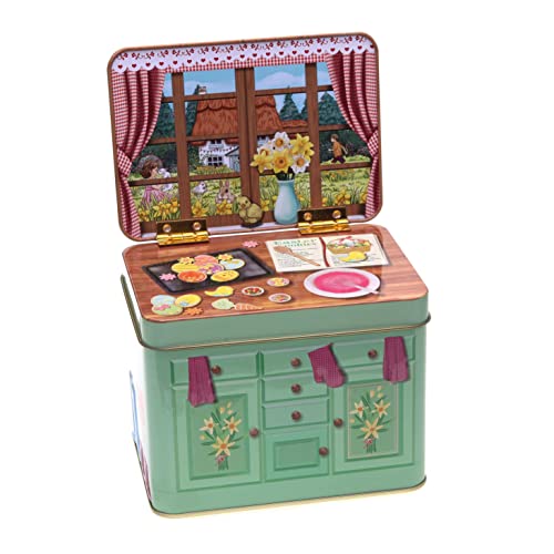 POWERHAUS24 Retro Blechdose Küchenblock mit Ostergebäck, Geschenk zu Ostern, Aufbewahrung, Deko, Spielzeug, lebensmittelecht, ca. 14 cm x 10,5 cm, 2 Rezepte inklusive von POWERHAUS24