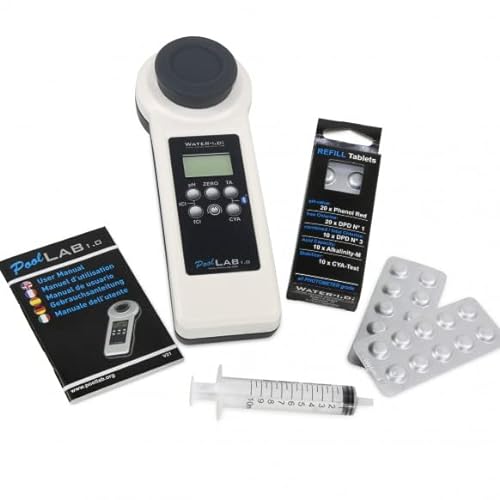 POWERHAUS24 Special Edition: 13 in 1 PoolLAB® 1.0 elektronischer Wassertester mit 70 Testtabletten inkl. Ersatzküvette von POWERHAUS24