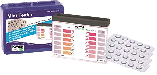 POWERHAUS24 Wassertester, Pooltester in Stabiler Kunststoffbox für pH-Wert und Aktivsauerstoff mit 40 Tabletten - 20 x Phenol Red und 20 x DPD4 von POWERHAUS24