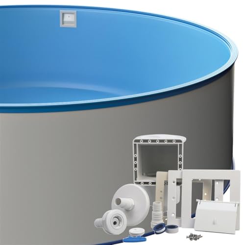 Runder Stahlwandpool-Set Ø 6,00 x 1,20 m, Stahlwand 0,6 mm, inkl. Bodenschienen & Handlauf, Einbauskimmer-Set, Innenhülle 0,6 mm in Blau, Made in Europe Runder Stahlwandpool-Set Ø 6,00 x 1,20 m, Stahlwand 0,6 mm, inkl. Bodenschienen & Handlauf, Einbauskimmer-Set, Innenhülle 0,6 mm in Blau, Made in Europe von POWERHAUS24