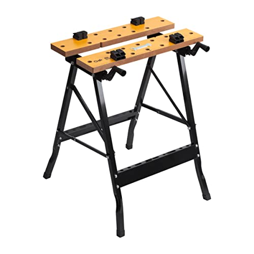 POWERPLUS Workzone Workzone Faltbarer Arbeitstisch - Stabile Arbeitsplatte und Robustes Metallgestell, vielseitig verstellbar von POWERPLUS