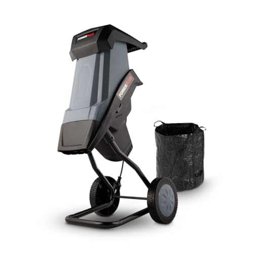 Powerplus Elektro-Häcksler POWEG5011 - Gartenhäcksler 2400 W, Max. Ø40 mm, Schieber, Garten Häcksler Räder und 50 l Fangsack inbegriffen, Gartengeräte von POWERPLUS