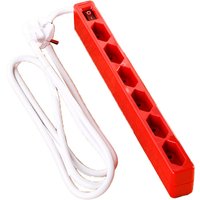 Powertec 6-fach Euro-Steckdose - Rot Powertec 6-fach Euro-Steckdose - Rot von Powertec Color
