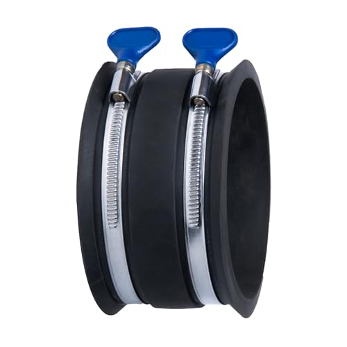 POWERTEC 70369 10,2 cm Staubkontroll-Flex-Manschette mit verstellbaren Schlüssel-Schlauchschellen, Schlauchverbinder, Gummimanschette für Holzbearbeitung, Staubsammelarmaturen, Staubsammelzubehör und von POWERTEC