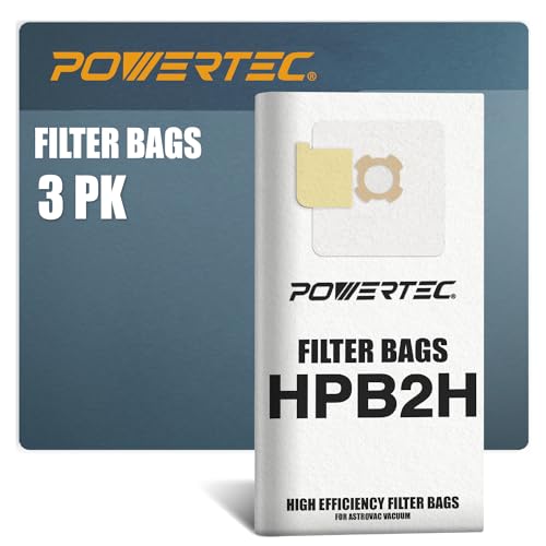 POWERTEC 75046 Staubsaugerbeutel für AstroVac, Valet und VacuMaid HPB2H, 3 Stück von POWERTEC