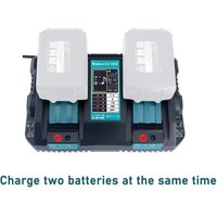 2 Stück BL1860B Akku mit DC18RD SchnellLadegerät Ersatz für Makita 18V 6,0Ah Ersatzakku BL1860 BL1850B BL1850 BL1840B BL1840 BL1830 194205-3, für von POWERWINGS