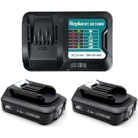 Powerwings - 2X Ersatzakku für Makita BL1021B 12V 10,8V 2,0Ah mit DC10WD Ladegerät Kompatibel mit Makita BL1020B BL1041B BL1040B BL1016 BL1015 für von POWERWINGS