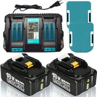 2er 18V 5,0Ah Ersatzakku für Makita BL1850B mit Schnellladegerät DC18RD Set für Makita 18Volt Li-ion LXT Akku BL1860B BL1840B BL1840 BL1850 BL1860 2er 18V 5,0Ah Ersatzakku für Makita BL1850B mit Schnellladegerät DC18RD Set für Makita 18Volt Li-ion LXT Akku BL1860B BL1840B BL1840 BL1850 BL1860 von POWERWINGS
