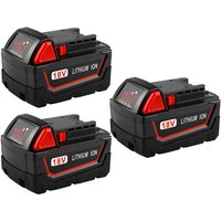 3 er Akku für Milwaukee M18B5 M18B4 18VOLT 5.0AH xc Ersatzakku Ersatz für Milwaukee 48-11-1860, 48-11-1852, 48-11-1850, 48-11-1840, 48-11-1830 von POWERWINGS