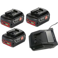 3X 18V 5,0Ah Akku + Ladegerät für Bosch Professional gba gsr gbh gdr gsb gws gal 18 Volt 5000 mAh Ersatzakku für Bosch BAT609 BAT609G BAT618 17618 von POWERWINGS