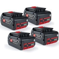 4 Stück 18V 5,0Ah Akku für Bosch Professional GBA GSB GSR GBH BAT609 BAT610 BAT618 BAT618G BAT620 BAT622 18 Volt 5.0 Ah Lithium-Ionen Ersatzakku für von POWERWINGS