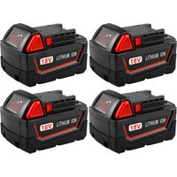 4X 18V 5.0Ah Ersatzakku für Milwaukee M18B5 xc Lithium Akku Ersatz für Milwaukee 48-11-1860 48-11-1852 48-11-1850 48-11-1840 48-11-1820 Akkupack von POWERWINGS