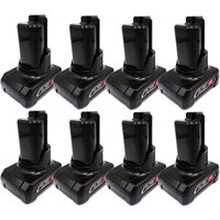 Powerwings - 8x Akkus 12V 4,0Ah Ersatzakku für Bosch Professional gba 10,8V Li-Ion Ersatzakku für Bosch BAT412 BAT411 BAT413 BAT420 2607336780 von POWERWINGS